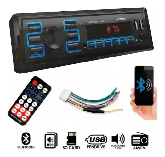 Som Radio Automotivo Mp3 Player Entrada Usb/sd Modelo 2201
