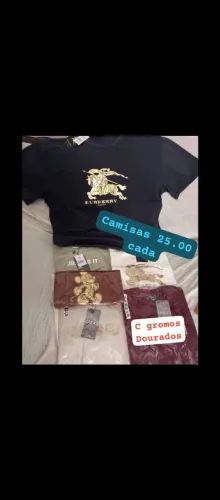 Camisas c Gromos dourado 