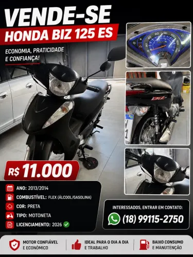 VENDE-SE HONDA BIZ 125 ES ECONOMIA, PRATICIDADE E CONFIANÇA!