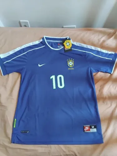 Camisa Seleçao Brasileira 1998 Brasil 98 Azul