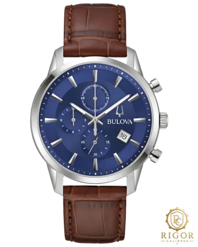 Relógio Masculino Bulova Sutton 96B402 pulseira de couro