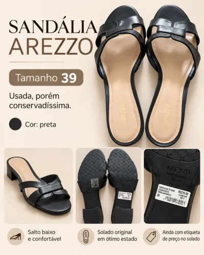 Sandália Arezzo preta
