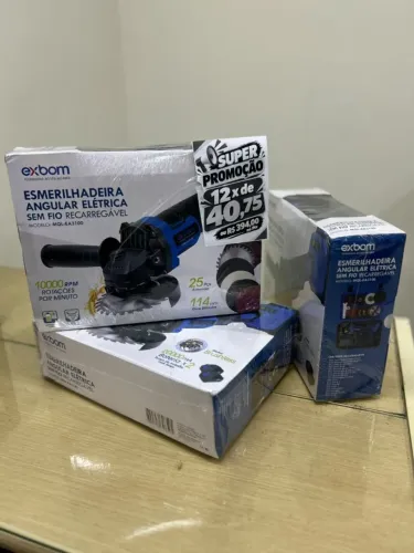 ESMERILHADEIRA ANGULAR ELÉTRICA 48V SEM FIOS - KIT COM 25 PEÇAS