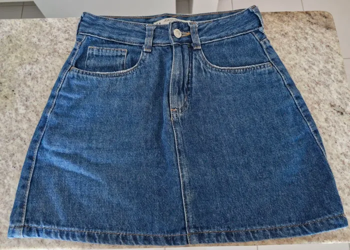 Saia jeans azul