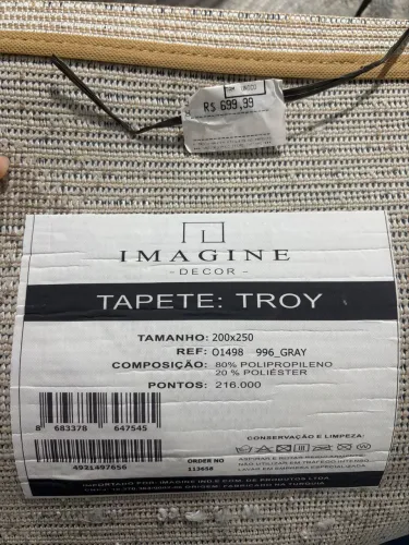 Tapete Cinza TROY ( Nunca usado)