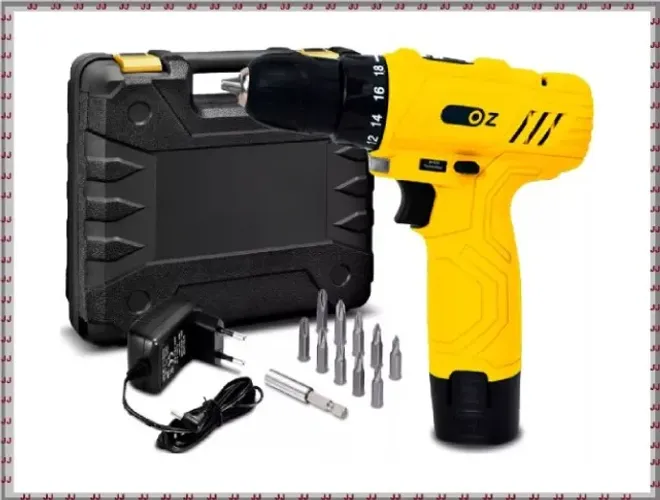 Parafusadeira e furadeira Oz 12v com maletas e acessórios