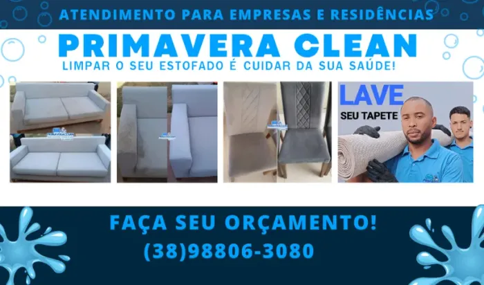 Primavera Clean limpeza de estofado em geral