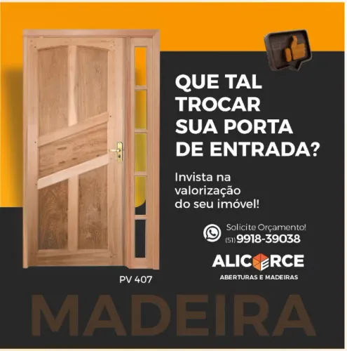 Porta Externa Mista - com Vitrô Lateral Mod. PV407