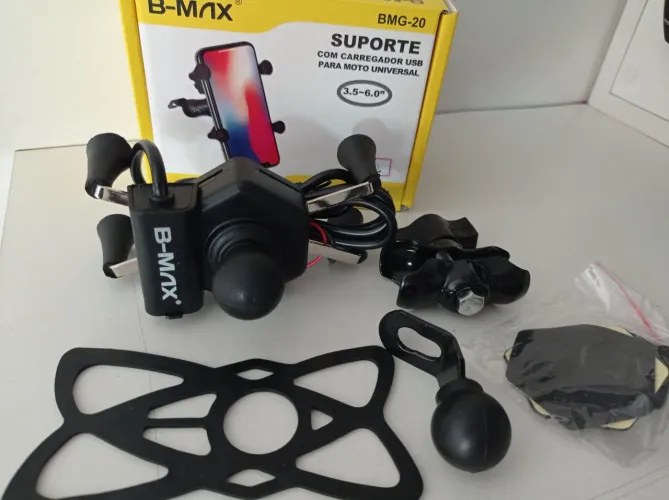 Suporte com carregador USB para moto universal novo