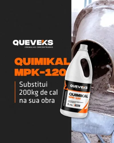 quimikal mpk-120 liga à argamassa e substitui o barro queveks