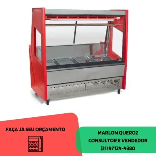 Balcao de Carne 1,5M Vermelho Novo 110/220v