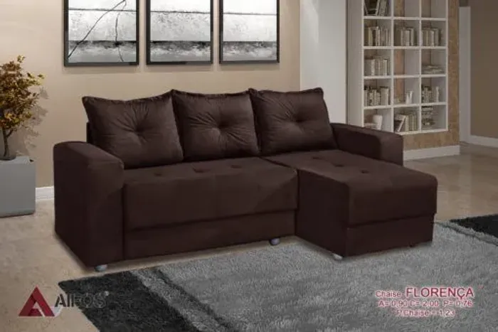 Sala escritório sofá com chaise 