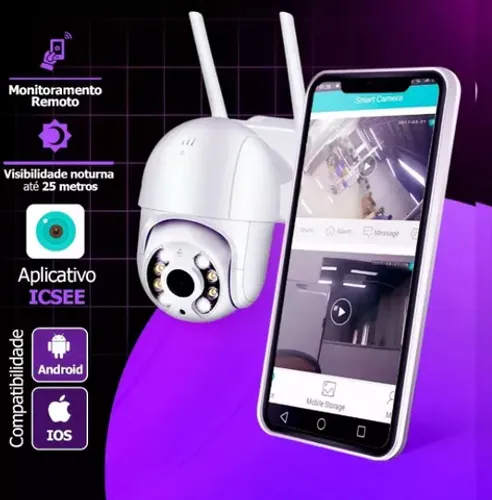 Câmera Externa/Interna  Ip Wifi Speed Dome App Icsee 