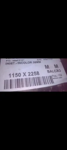 Blindex 1150X2258 8mm incolor 