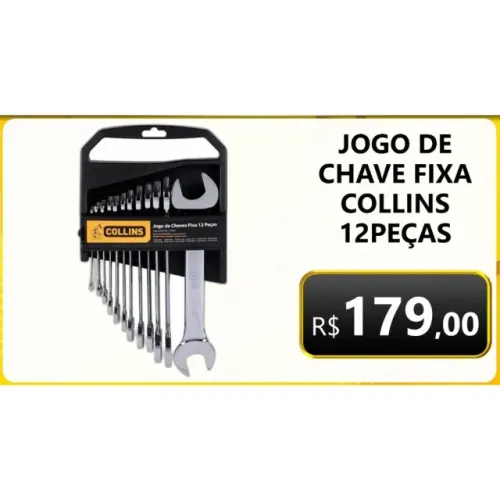 Jogo de Chave Fixa Collins 12PC