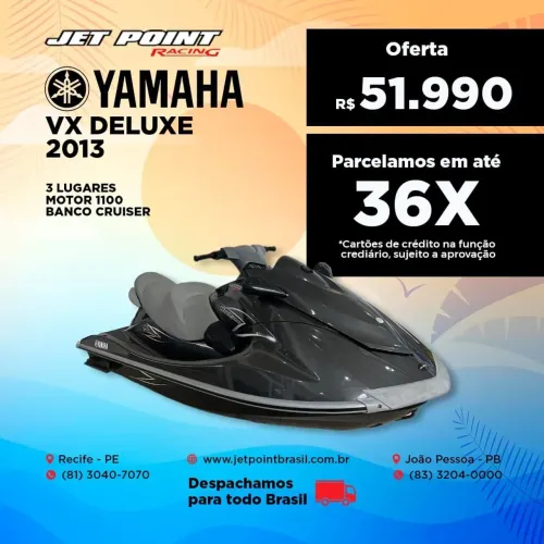 JET YAMAHA VX DELUXE 2013, Muito Novo, Parcelamos 36x