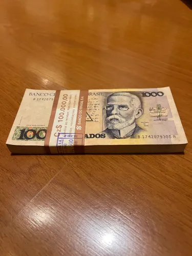 100 Cédula de 1000 cruzados NOVAS 