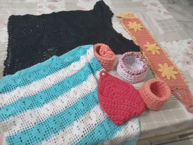 Kit de peças em crochê - peças lindas e artesanais!