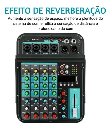 Mesa de Som ON-MX02 - Efeito de Reverb
