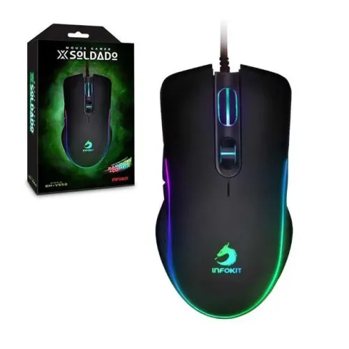 Mouse Gamer Infokit XSoldado GM-V550 Rainbow 6.400DPI - WZetta