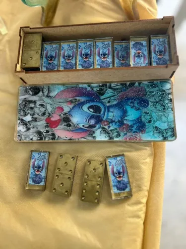 Dominó Stitch e Harry Potter personalizados exclusivos em porcelanato líquido