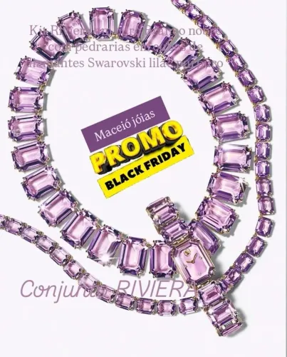 SUPER BLACK CONJUNTO RIVIERA EM DIAMANTES SWAROVSKI 
