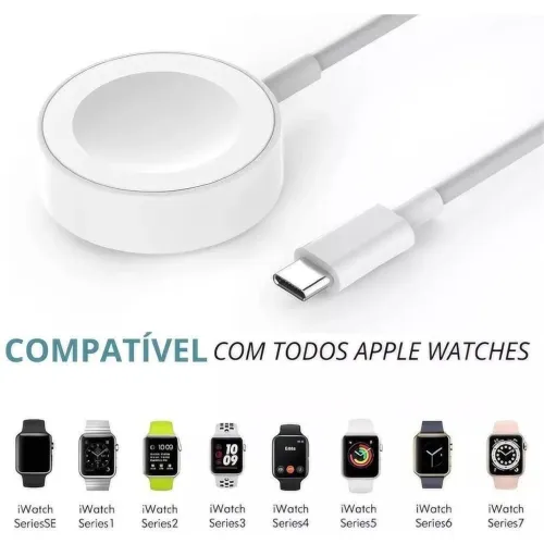 Carregador Magnético Apple Watch USB / Tipo-C | Séries 2 a 6 e SE Em João Pessoa PB