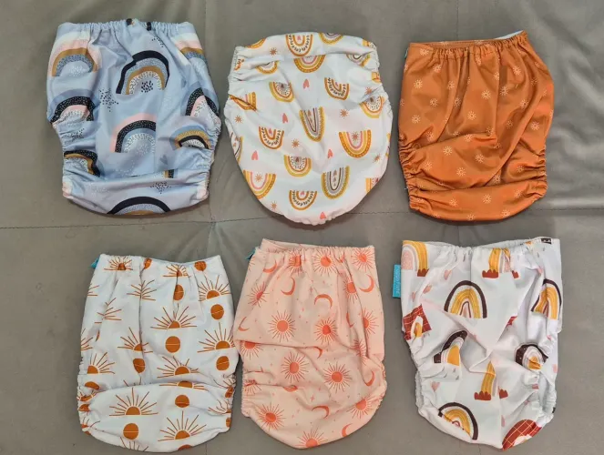 Fraldas de pano estampadas - Kit com 12 unidades