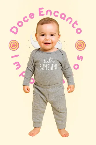 conjunto Body e calça Cloud Island tamanho 12 meses importado (desapego)