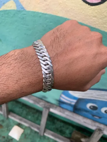 Pulseira de prata elo duplo 