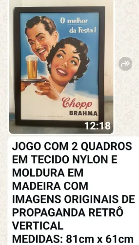 Quadro vintage, original Atlantis/ Ambev , Brahma  Chopp.