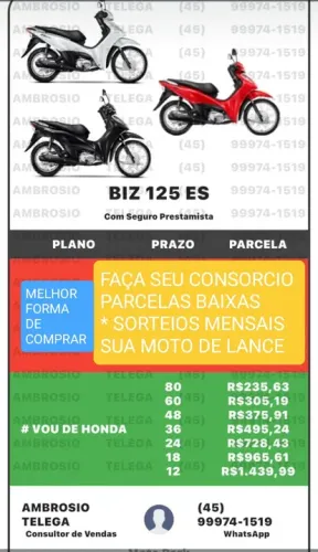NOVA BIZ 125 ES PARTIDA ELETRICA