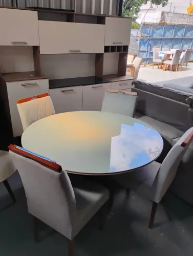 Mesa De Jantar Redonda Com 4 Cadeiras