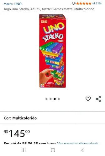 Jogo Uno Stacko Mattel Games - Diversão Garantida!