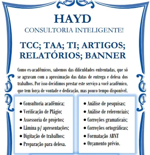 HAYD CONSULTORIA - Assessoria acadêmica e empresarial