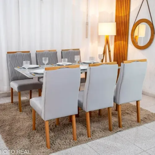 Mesa de Jantar Pedro 160×80 + 6 Cad. Lisboa - Entrega Super Rápida!!! 