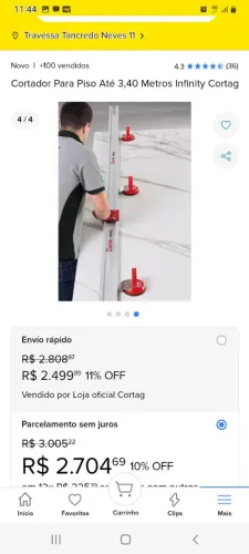 Cortador de Piso Até 3,40 Metros Infinity Cortag