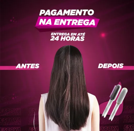 Escova Alisadora Elétrica 3 em 1 - Pague na Entrega