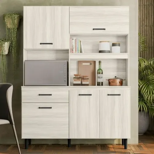 Armário de cozinha Atenas Bianco/Bianco - Montagem Grátis