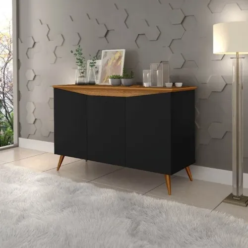 Buffet Aparador Encanto 3Pts Preto.Nature Maria SR
