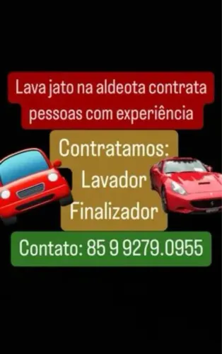 CONTRATAMOS LAVADOR E FINALIZADOR