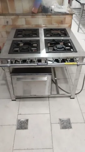 Fogão maxi Inox 4 queimadores com forno inox - Marcos 