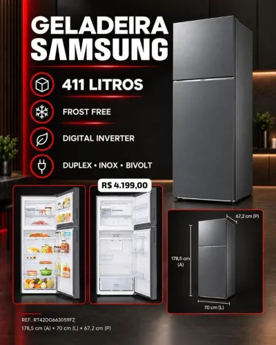 GELADEIRA SAMSUNG 411 L
