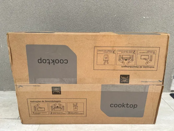 Cooktop 5 Bocas a Gás Brastemp ATIVE Bdd75 Vidro Preto Grades Ferro