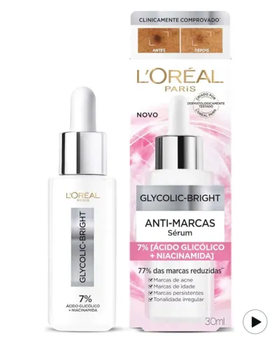Anti-marcas L'Oréal Paris Glycolic Bright Ácido Glicólico e Niacinamida 