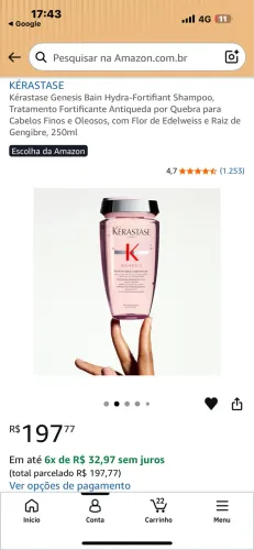 Shampoo Kérastase Gênesis 250 ml