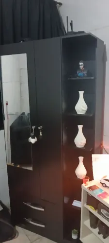 GUARDA ROUPA MOJU MAPI BLACK ESPELHADO