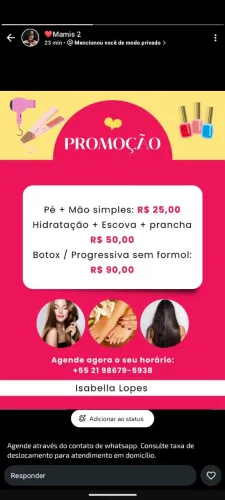 Manicure / progressivas / botox 