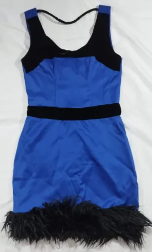 Vestido Marca Zinco Vip Morena Rosa Cor Azul e Preto