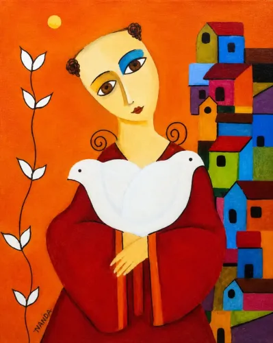 Pintura acrílica sobre tela São Francisco de Assis